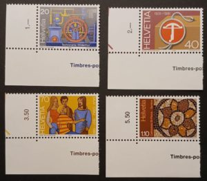 Francobolli Svizzera 1981 non circolati – Serie completa Serie francobolli Svizzera 1981 non circolati con margine