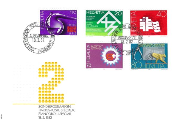 SERIE-82-264 FDC Svizzera 1982 francobolli speciali 2 serie completa