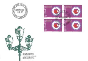 SERIE-82-267 FDC Svizzera 1982 industria del gas blocco da quattro 70 c