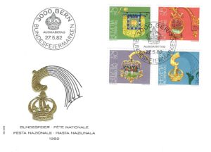 SERIE-82-273 FDC Svizzera 1982 Europa CEPT quartina 80 c