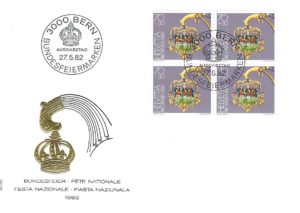 SERIE-82-276 FDC Svizzera 1982 Pro Patria quartina 40+20