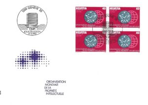 SERIE-82-279 FDC Svizzera 1982 OMPI WIPO serie 3 valori servizio