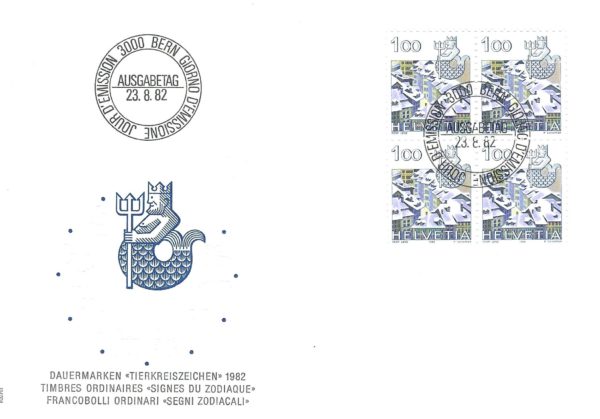 SERIE-82-284 FDC Svizzera 1982 Segni zodiacali serie completa 5 valori