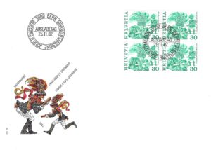 SERIE-82-296 FDC Svizzera 1982 Rolleibutzen Altstätten quartina