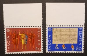 Serie Pro Patria Svizzera 1982 con insegne e ornamenti storici Helvetia Pro Patria 1982