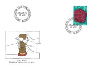 Busta FDC Svizzera 1983 – 150 anni Canton Basilea-Campagna FDC Svizzera 1983 Basel-Landschaft 150 Jahre
