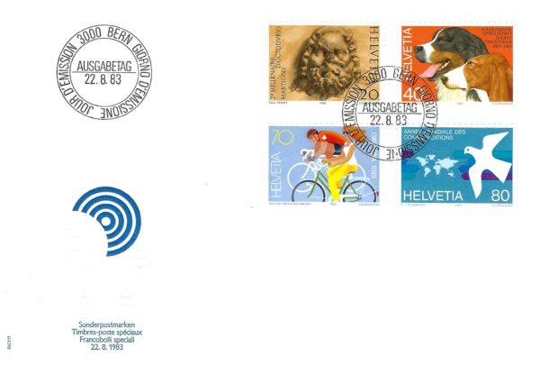 Busta FDC Svizzera 1983 francobolli speciali serie completa FDC Svizzera 1983 Sonderpostmarken