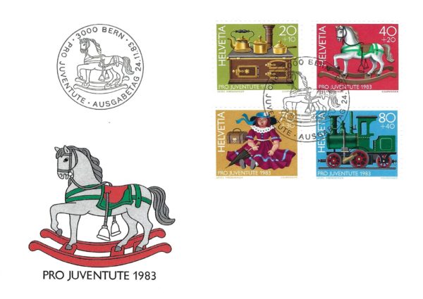 Busta FDC Svizzera 1983 Pro Juventute serie completa FDC 1983 Pro Juventute serie