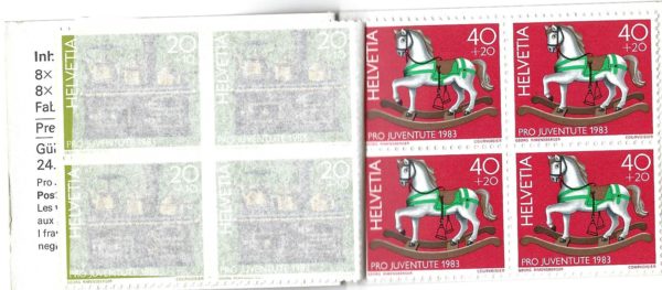 SERIE-83-349-4 Pro Juventute 1983 cartoncino cavallo a dondolo dorato