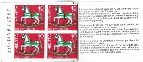 SERIE-83-349-5 Pro Juventute 1983 cartoncino cavallo a dondolo dorato