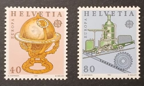 Francobolli Europa 1983 Helvetia strumenti scientifici Svizzera Europa 1983 – Strumenti scientifici