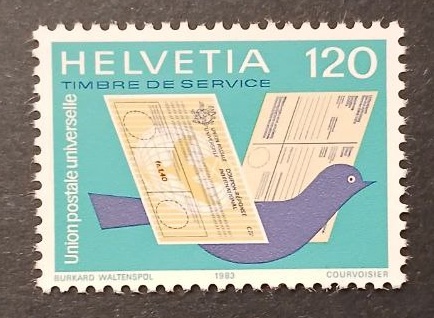 Francobollo svizzero 1983 120 servizio UPU Svizzera 1983 – Timbro di servizio UPU